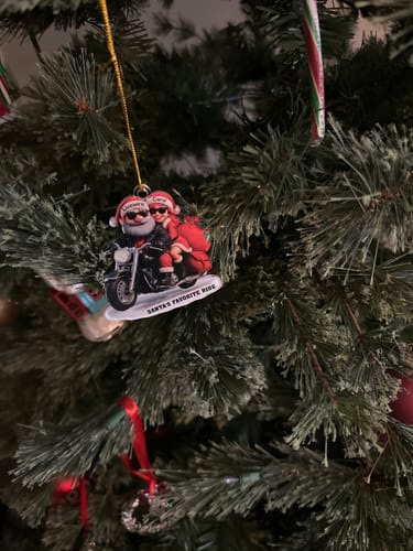 Customer photo review of Personalized Acrylic Motorcycle Couple Decoration - Christmas Tree Decorations Perfect For Motorcycle Rider