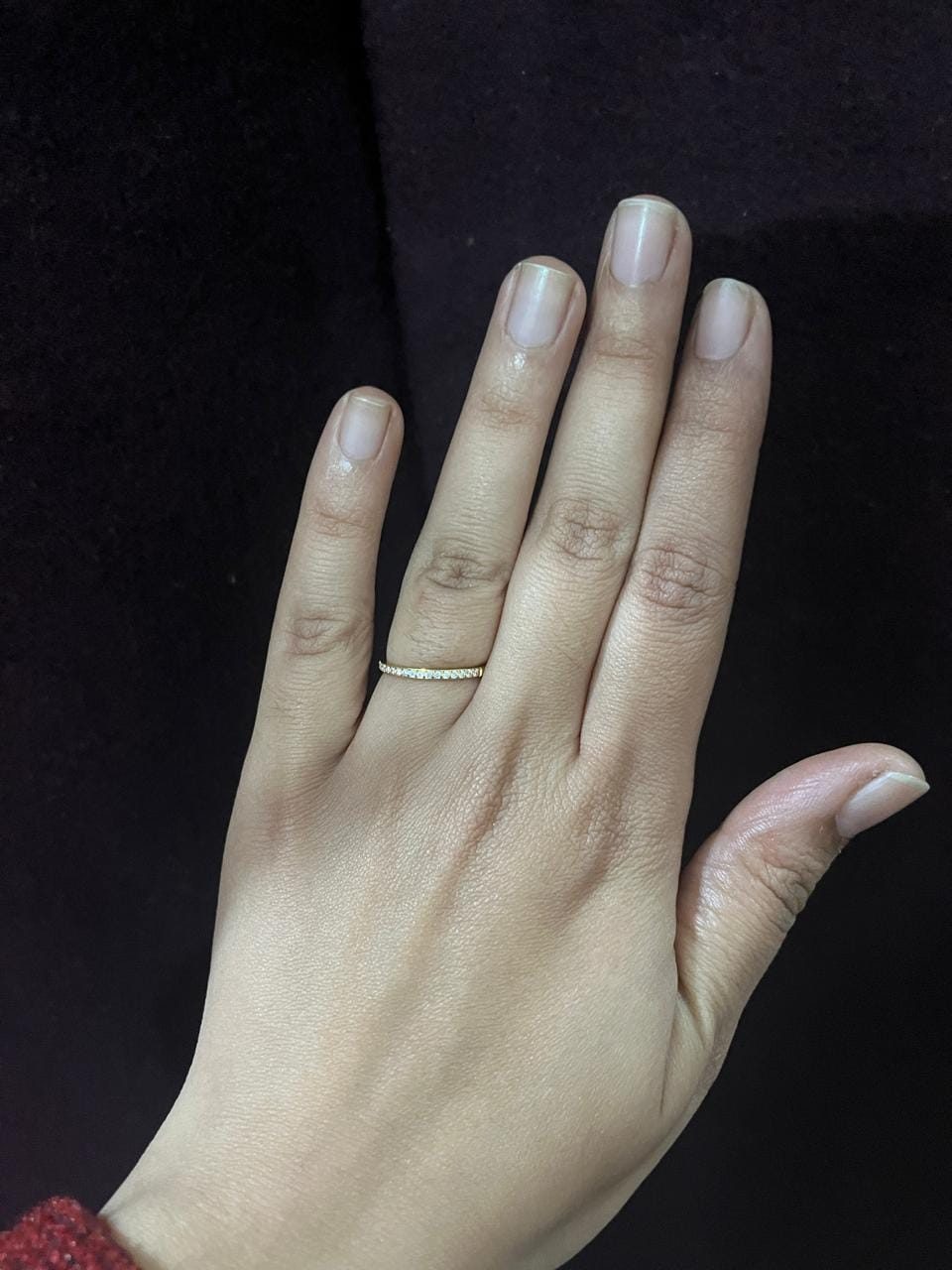 Customer photo review of Sparkling Serenity Gold Ring
