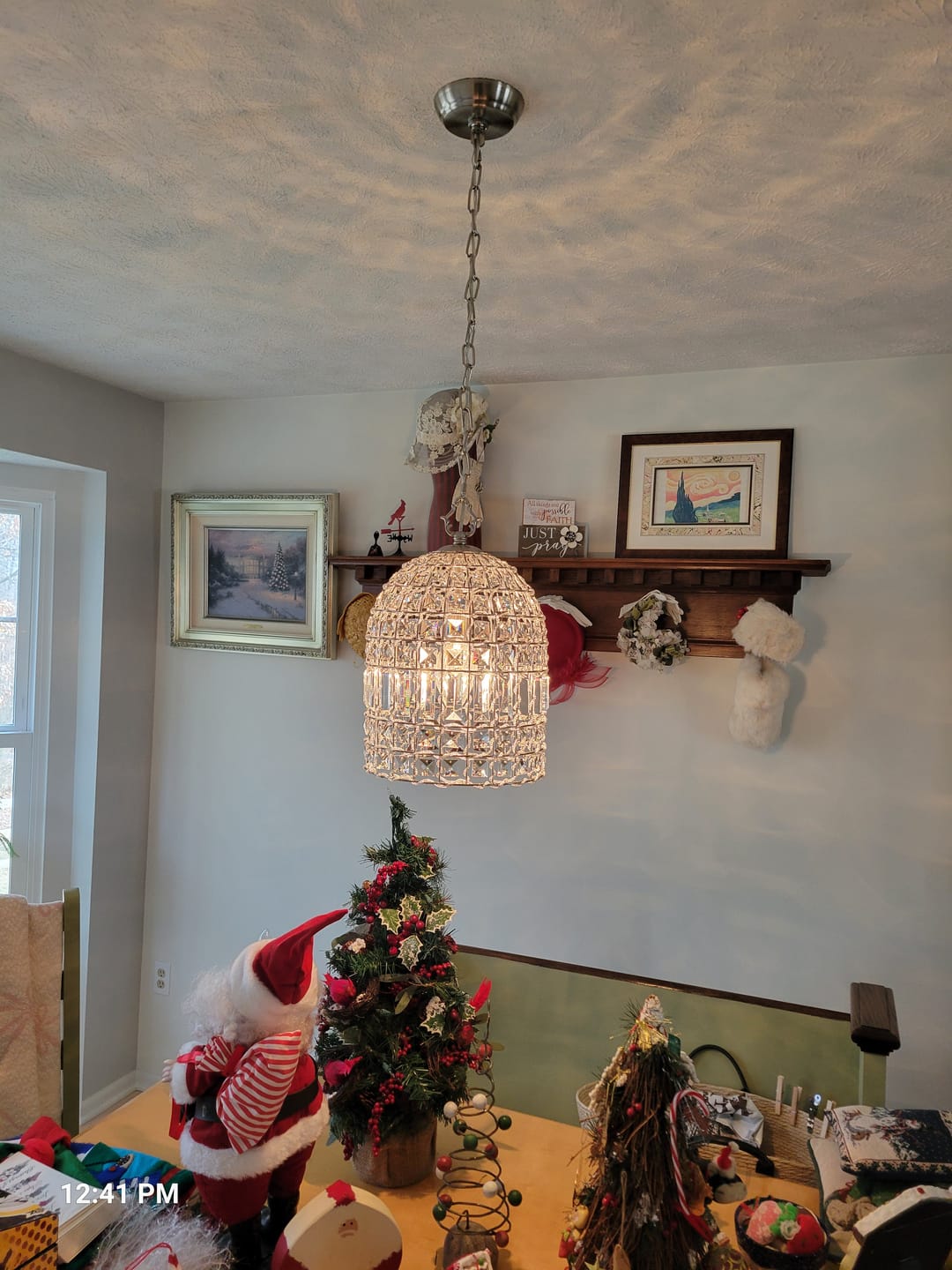 Customer photo review of French Antique Brass Crystal Cage Chandelier
