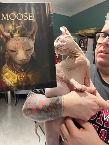 Customer photo review of The Spoiled Prince – Custom Pet Canvas