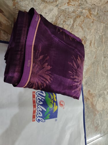 Customer photo review of Vishal Prints Purple Printed Brasso Saree With Fancy Border
