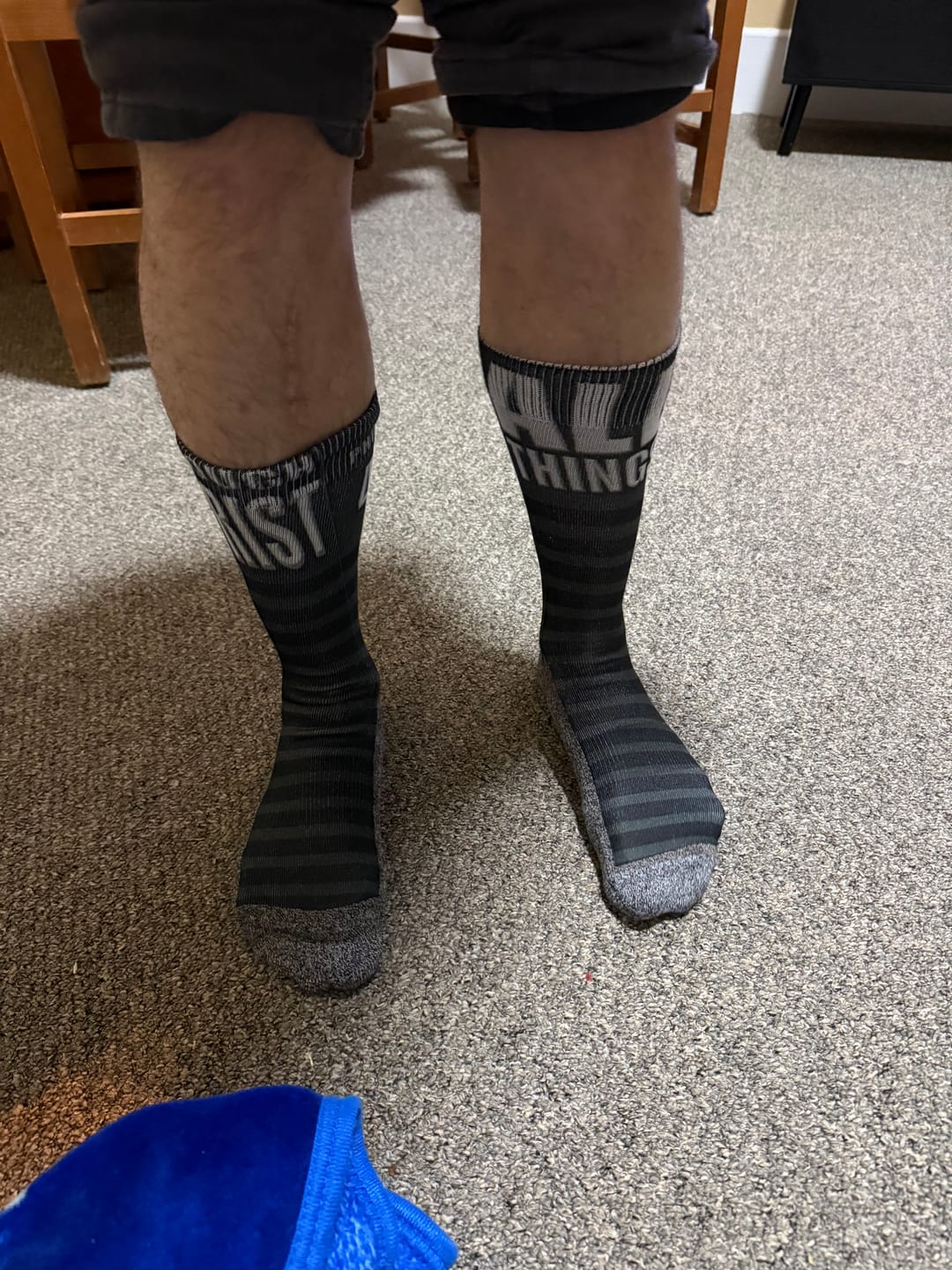 Customer photo review of All Things Through Christ (Philippians 4:13) - Bible Verse Crew Socks