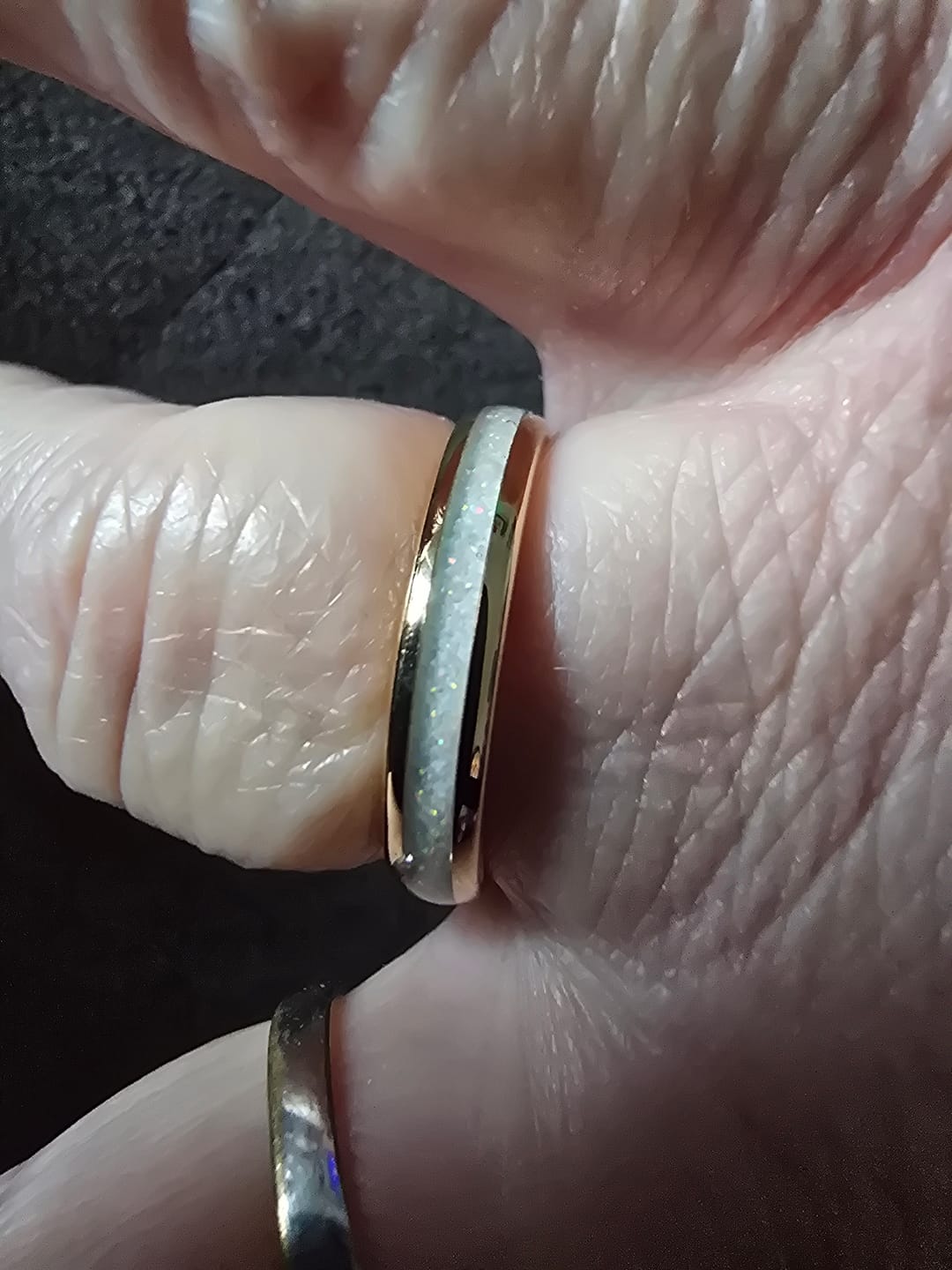 Customer photo review of The Golden White Opal 4mm Wonder Ring