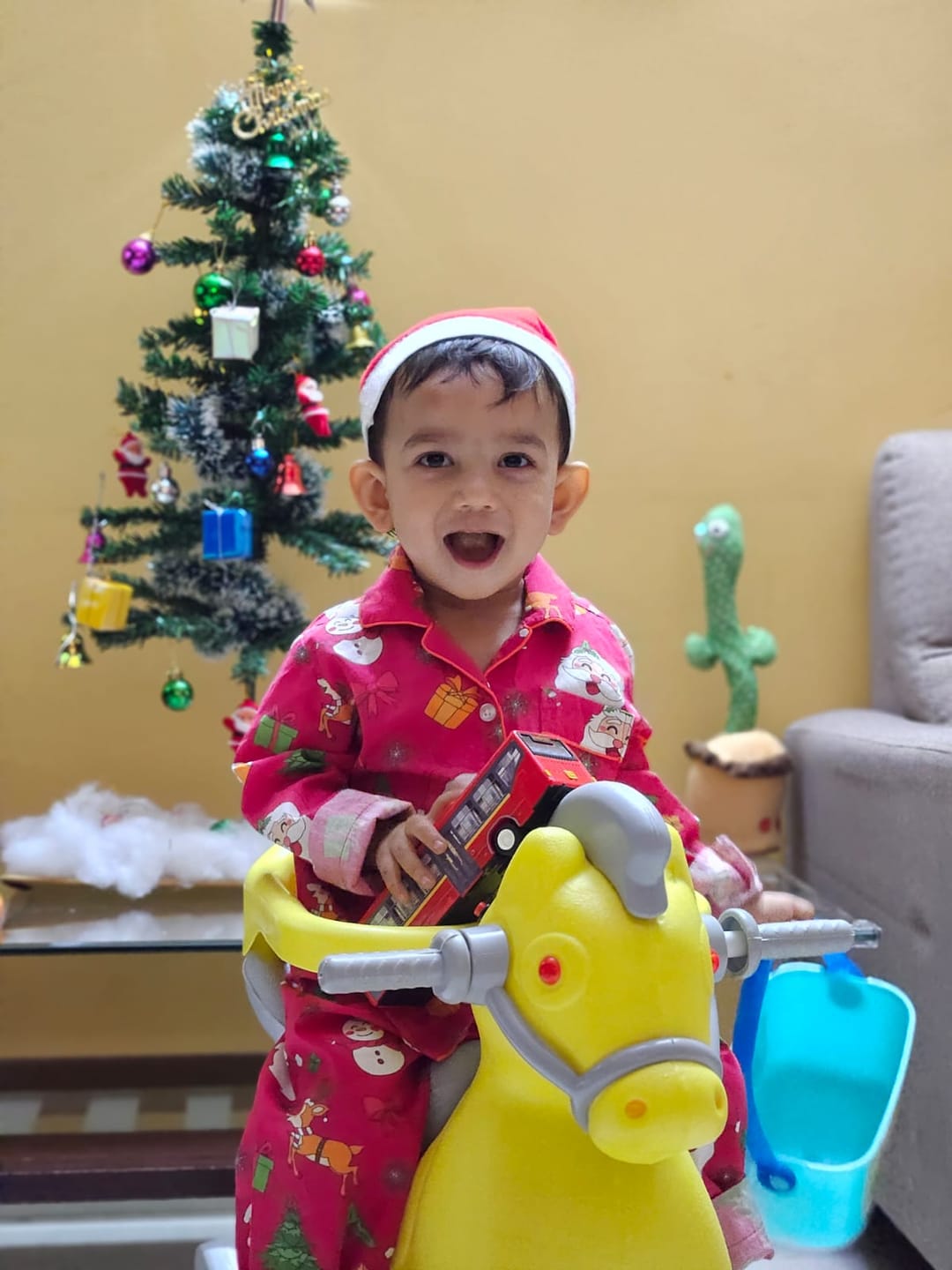 Customer photo review of Red Santa and Snowman Night Suit
