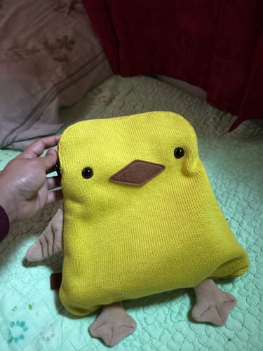 Customer photo review of Fluffy The Duckling Toddler Backpack