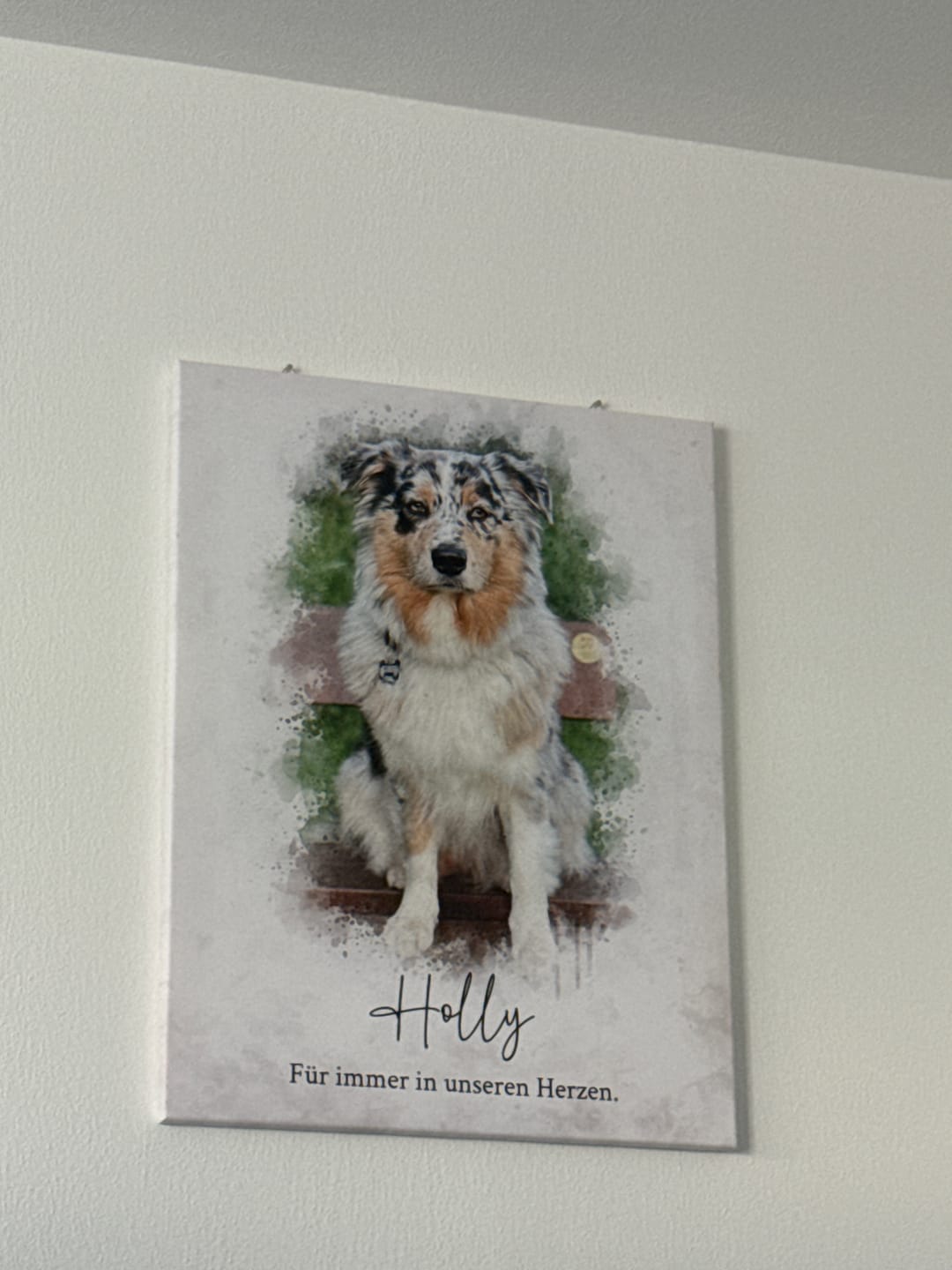 Customer photo review of Personalisierte Leinwand - "Tierportrait Aquarell"