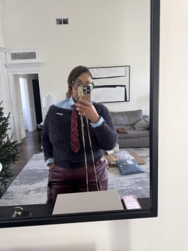 Customer photo review of Aelfric Eden Tie Two Layer Sweater