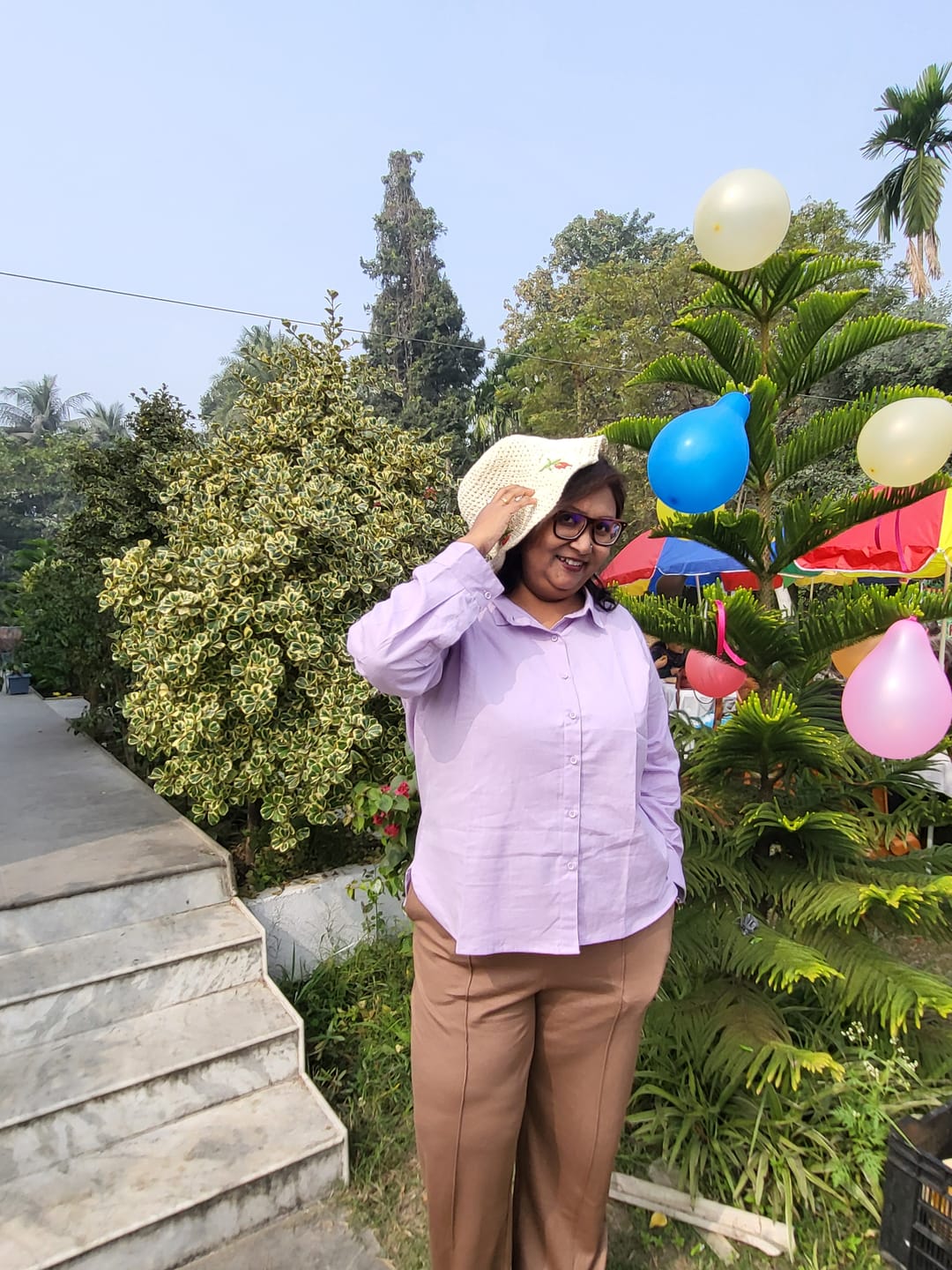 Customer photo review of Women Lilac Airy-Linen Shirt