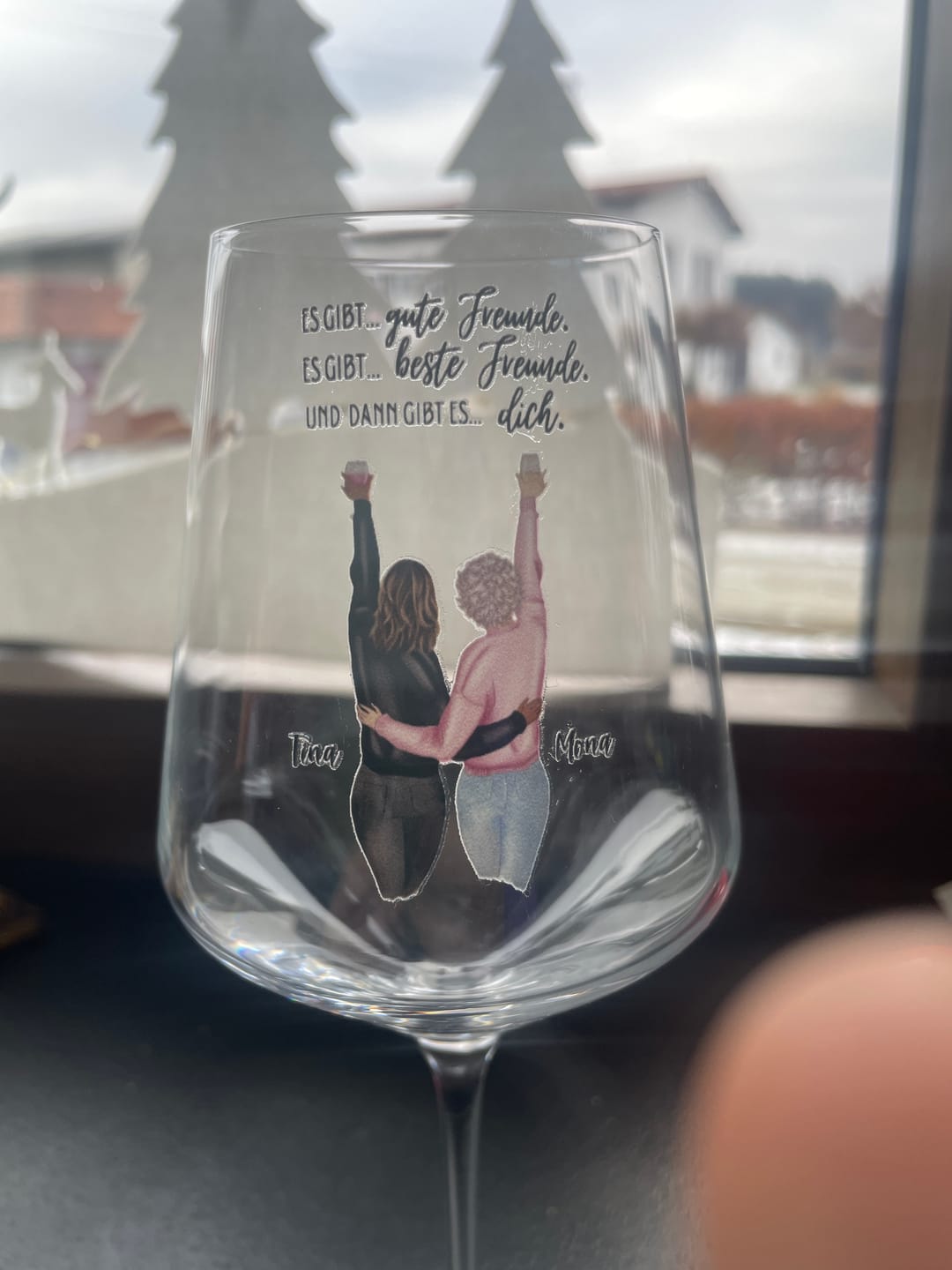 Customer photo review of Best Friends Forever - Personalisiertes Weinglas