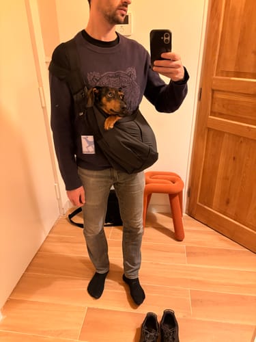 Customer photo review of Sac de transport en bandoulière noir