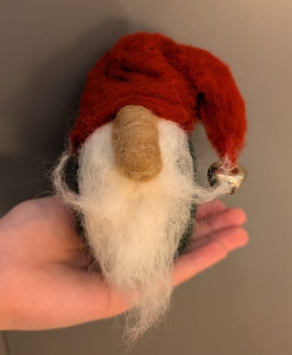 Customer photo review of Christmas Gnome Mini Needle Felting Kit
