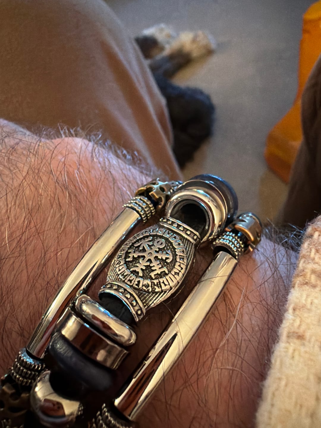 Customer photo review of Vintage Viking Leather Bracelet