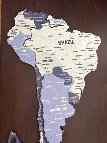 Customer photo review of Wooden World Map for Wall - 3D Art & Vibrant Colors (Nimbus)