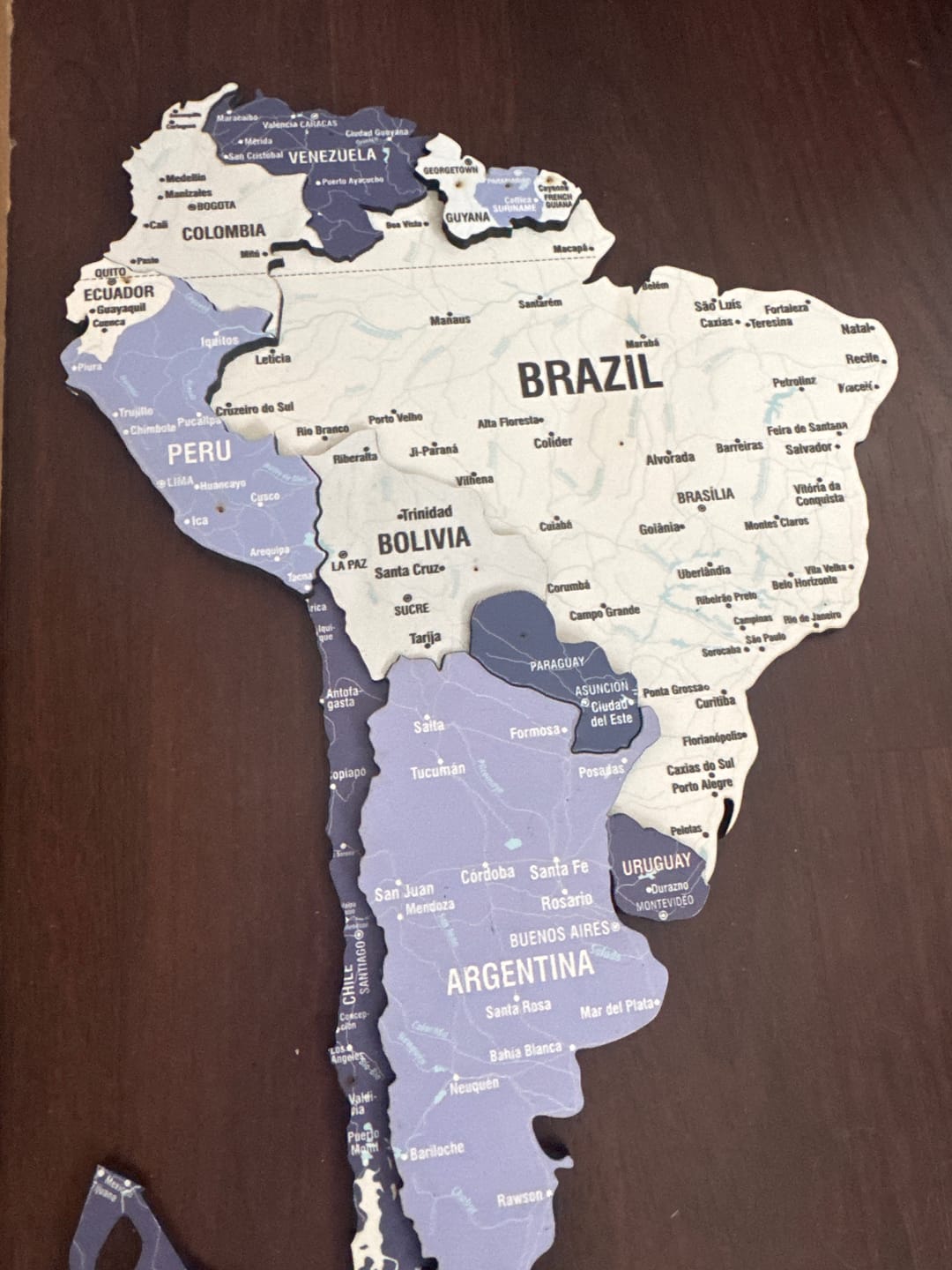 Customer photo review of Wooden World Map for Wall - 3D Art & Vibrant Colors (Nimbus)