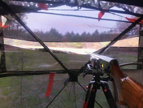 Customer photo review of VisMax See Through 3-4 Person Hunting Blind, Pop Up Ground Deer Blind