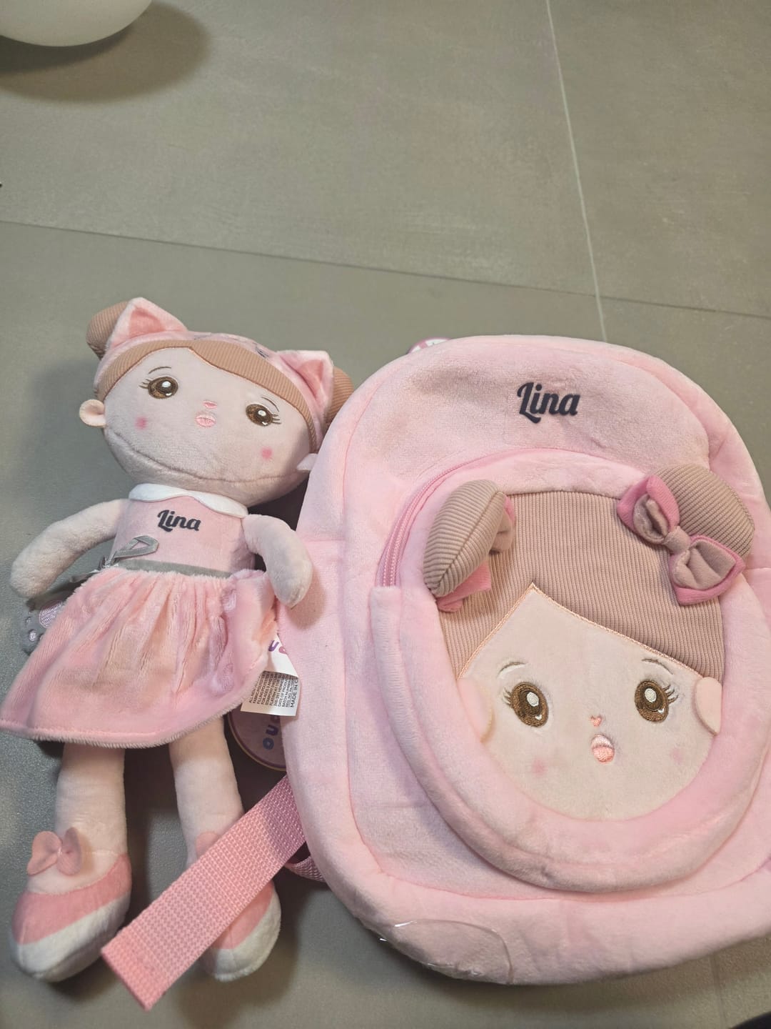 Customer photo review of Personalisierte Plüschpuppen mit Offenen Augen aus Rosa Katze