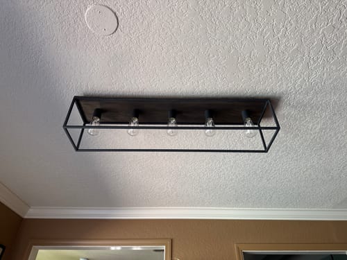 Customer photo review of 5-Light Rectangular Cage Flush Mount Ceiling Light