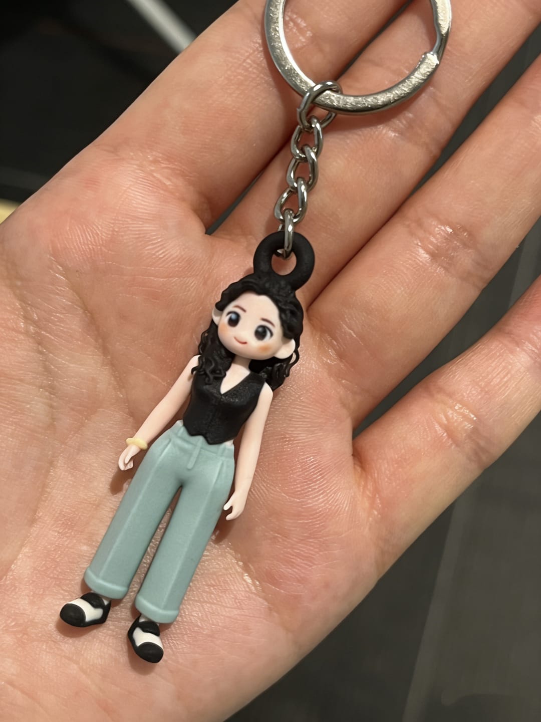 Customer photo review of Custom 3D Figure Keychain - Personalized Bag Charm from Photo