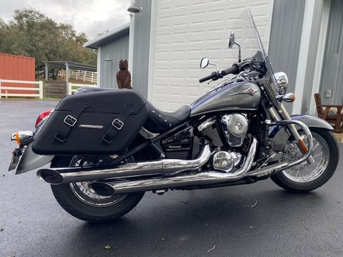 Customer photo review of 42L - Baldur Extra Large Kawasaki Vulcan 900 Classic VN900 Leather Wrapped Motorcycle Hard Saddlebags