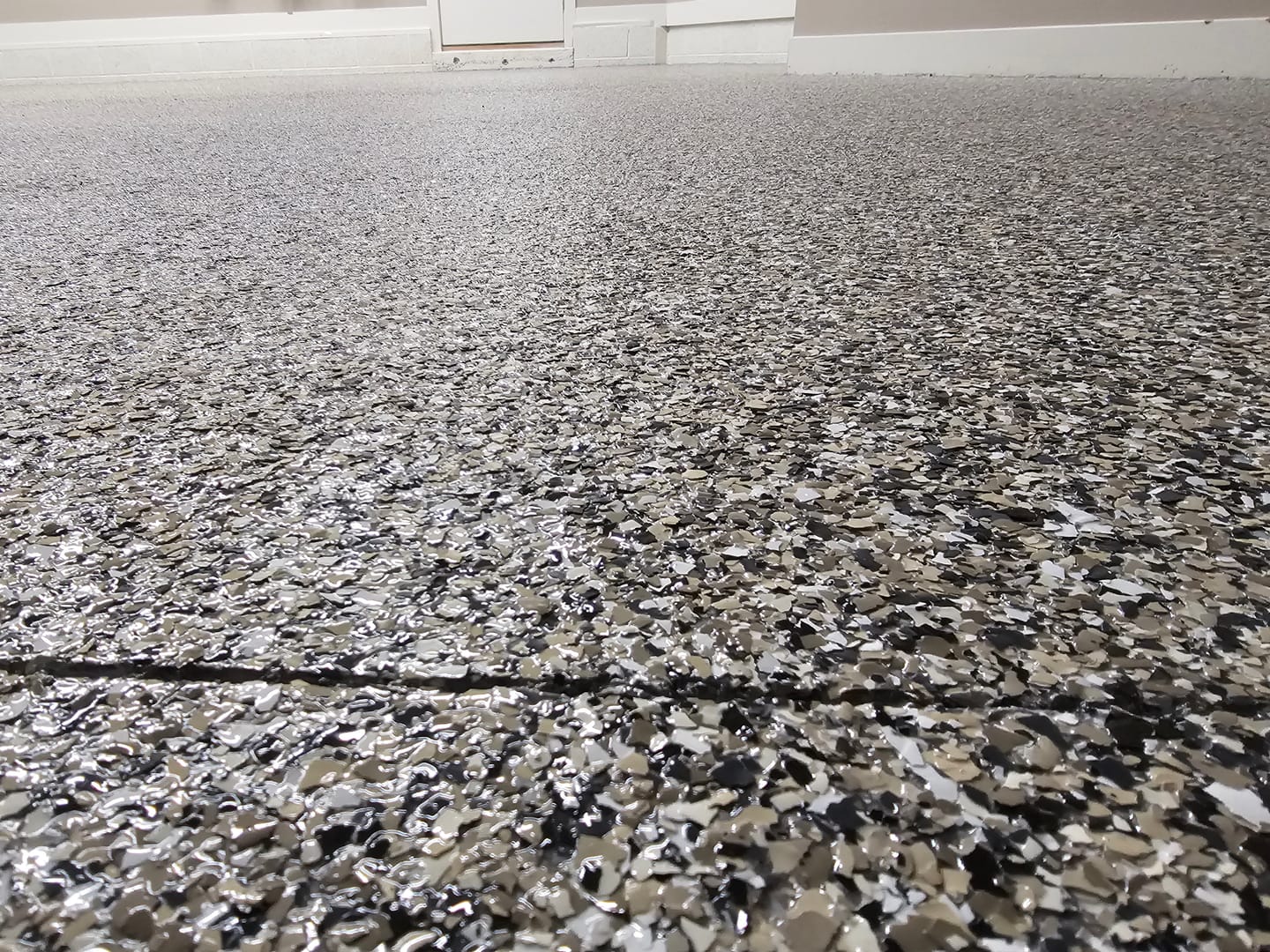 Customer photo review of Epoxy Floor Polymer Flakes - Torginol Collection