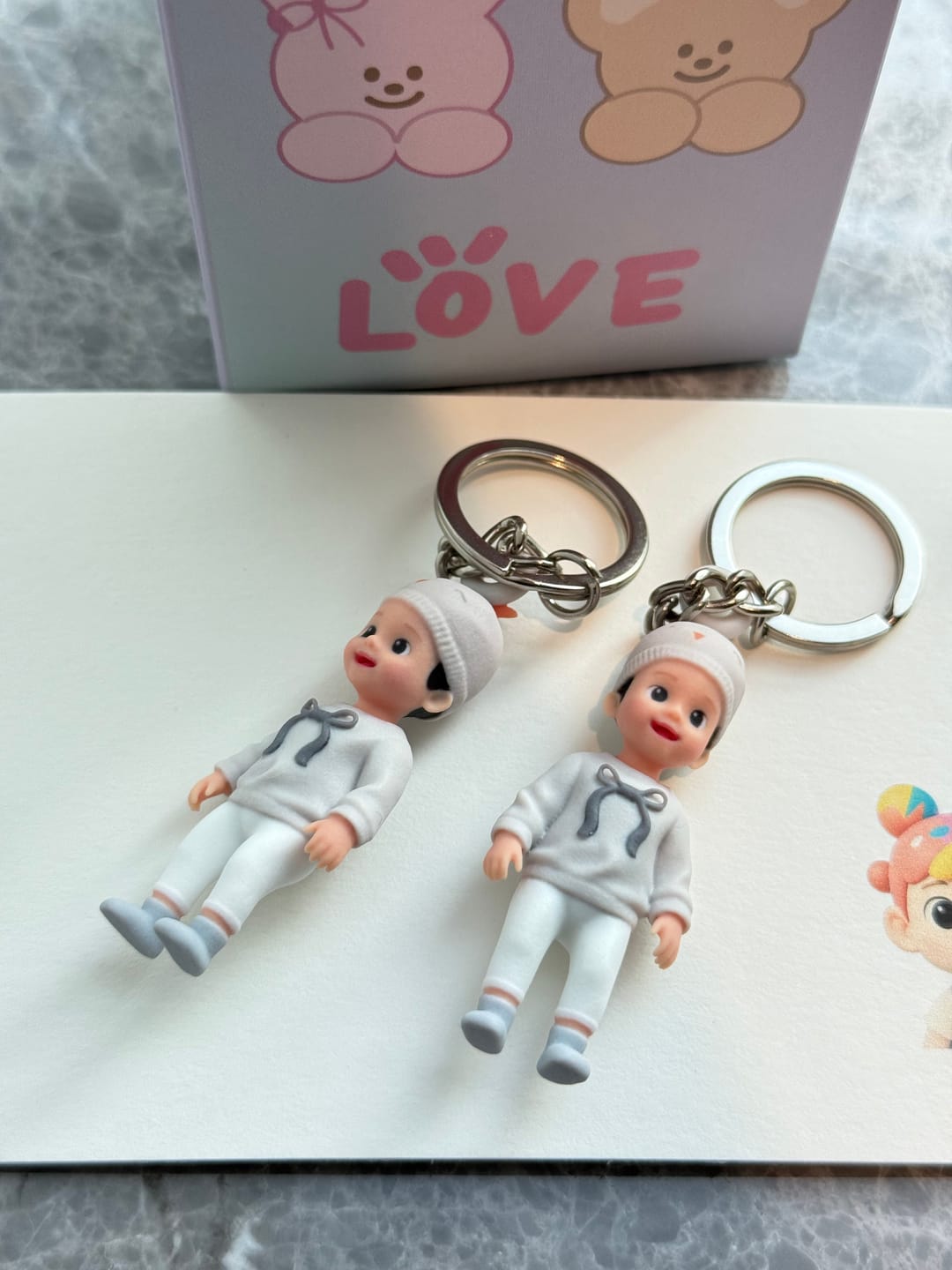 Customer photo review of Custom 3D Figure Keychain - Personalized Bag Charm from Photo