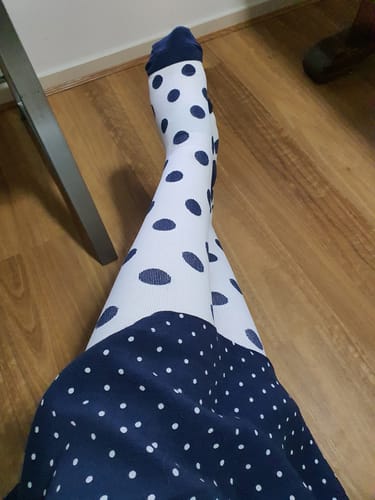 Customer photo review of Navy Polka Dots
