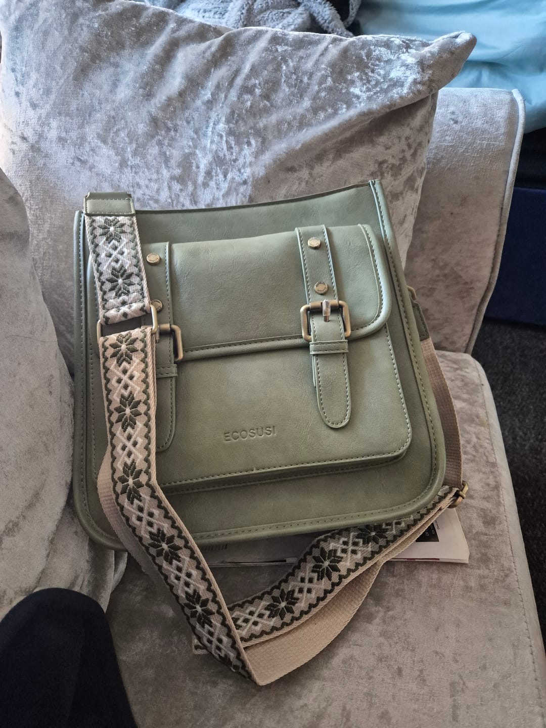 Customer photo review of Sophie Vegan Leather Everyday Crossbody Bag
