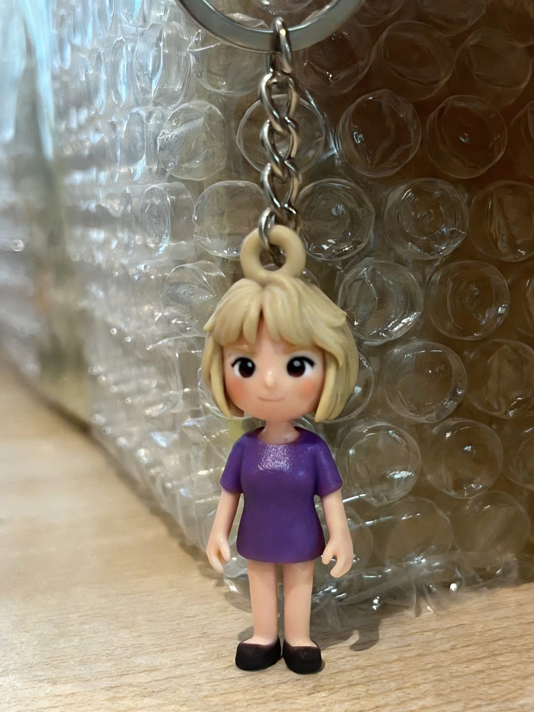 Customer photo review of Custom 3D Figure Keychain - Personalized Bag Charm from Photo