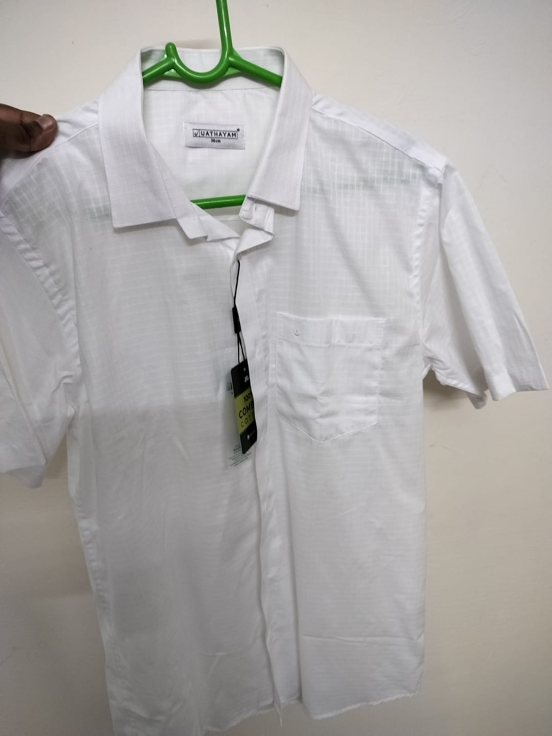 Customer photo review of Alps - Cotton Formal White Shirt For Men | Uathayam