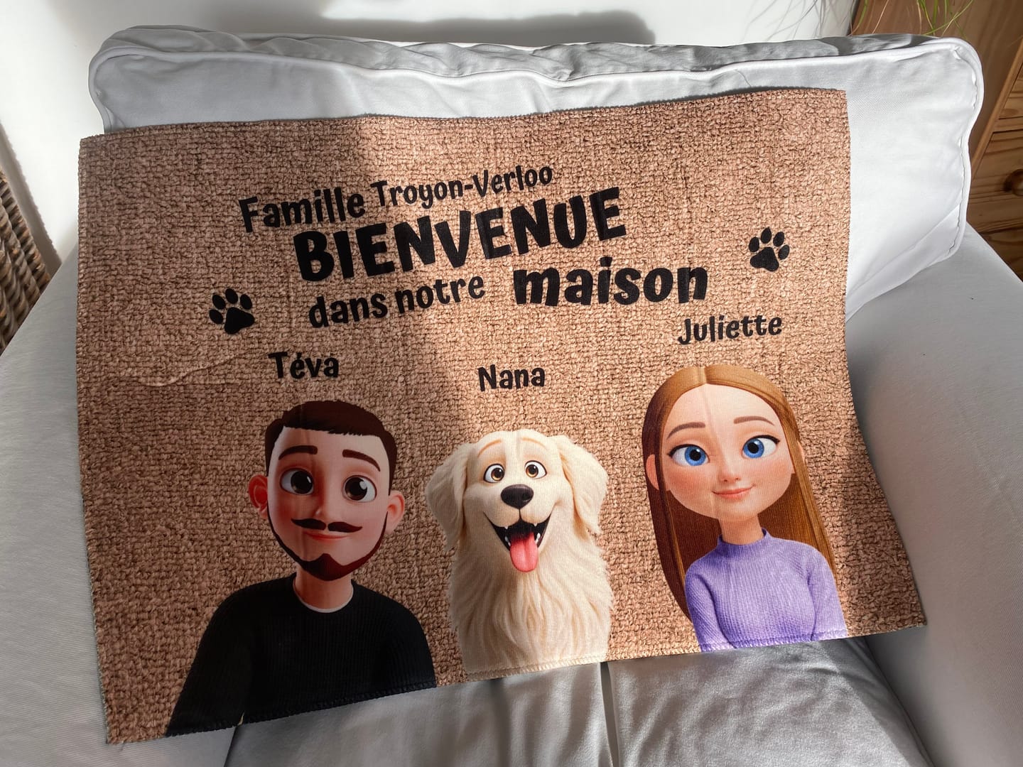 Customer photo review of Notre maison - Paillasson personnalisé