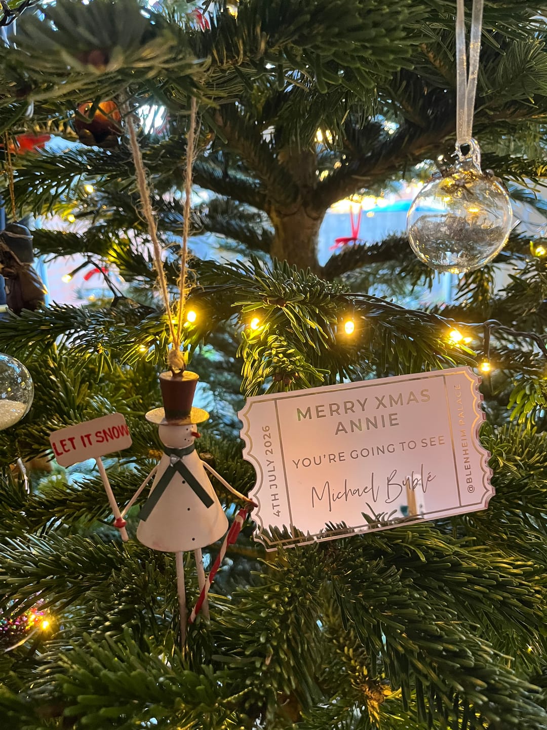 Customer photo review of Personalised Acrylic Gift Ticket