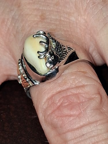 Customer photo review of Monarch - Sterling Silver Ladies Elk Ivory Ring