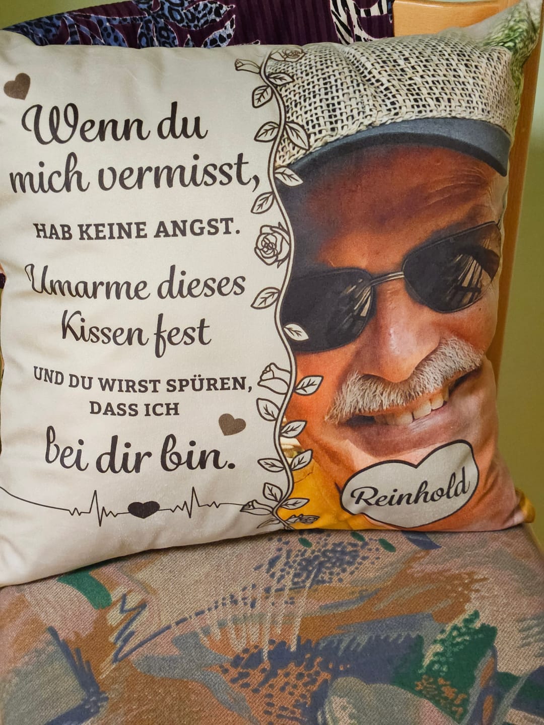 Customer photo review of Wenn du mich vermisst - Personalisiertes Kissen