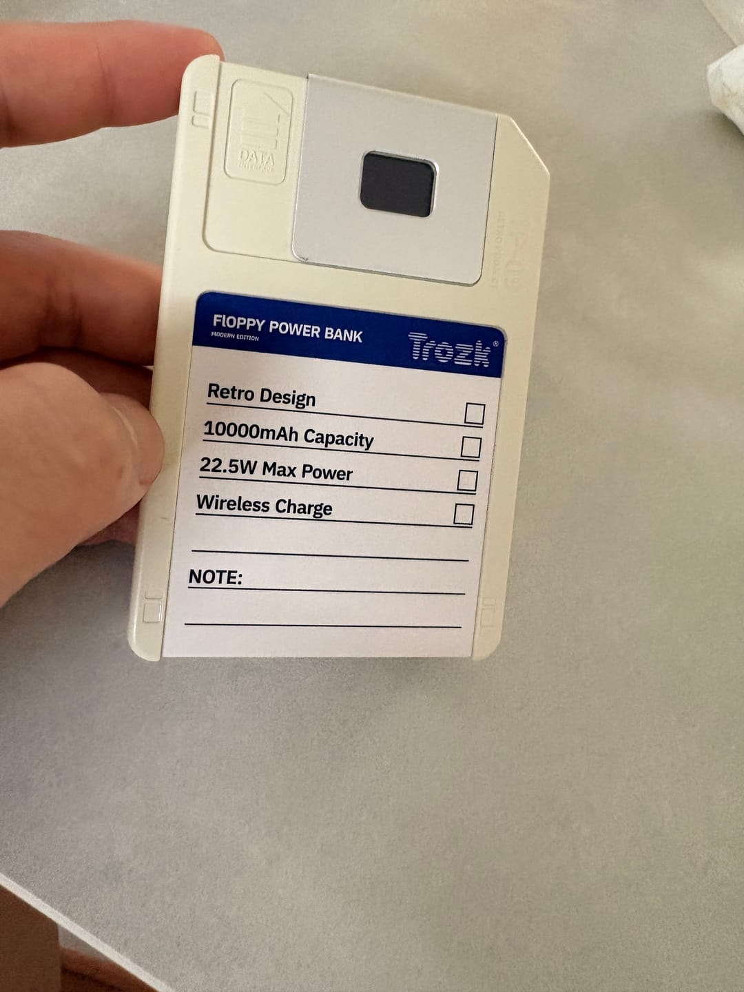 Customer photo review of Floppy Magnetic Power Bank With Storage
