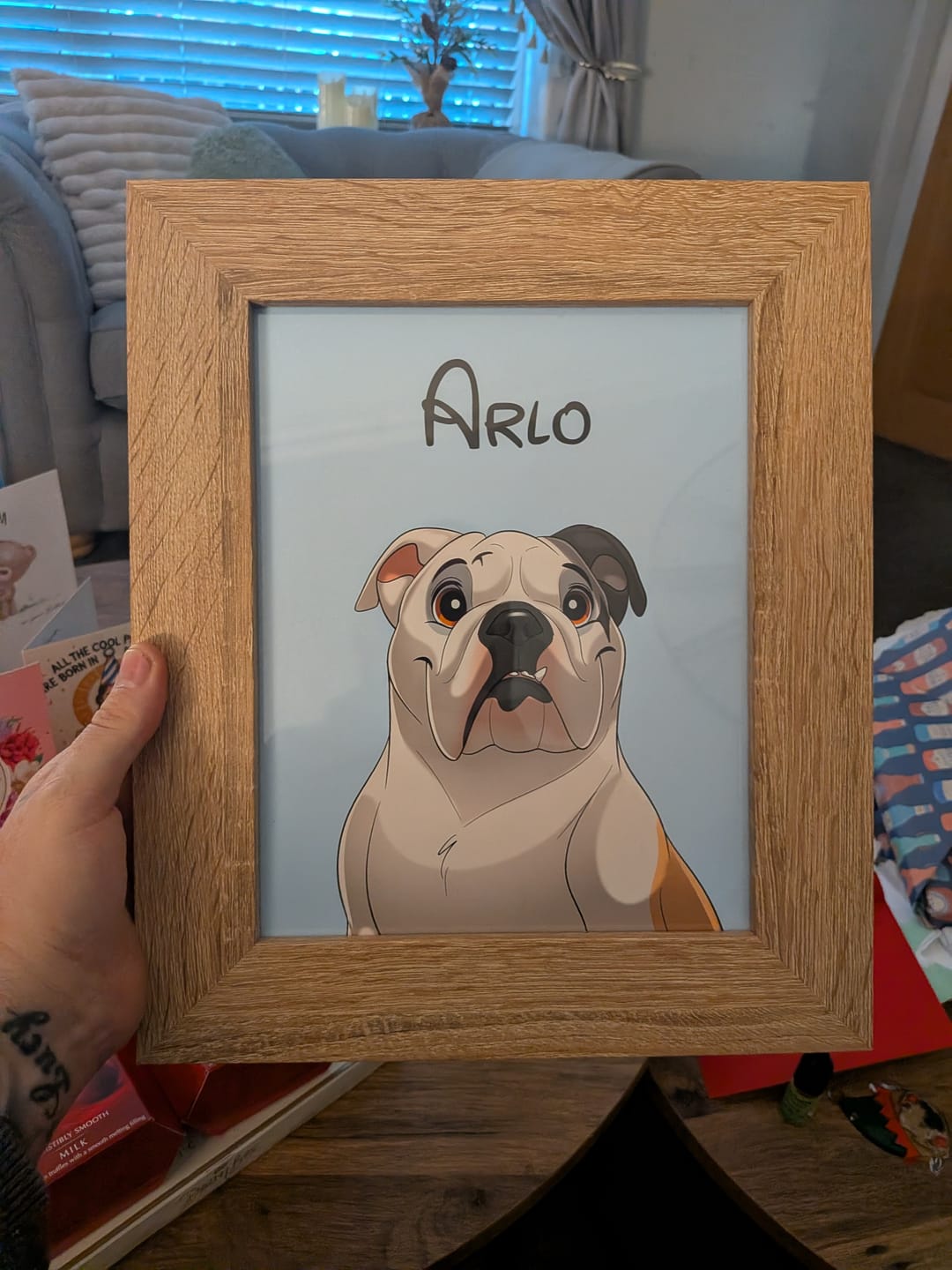 Customer photo review of Disneyfy Pet Cartoon Hand Drawn Portrait