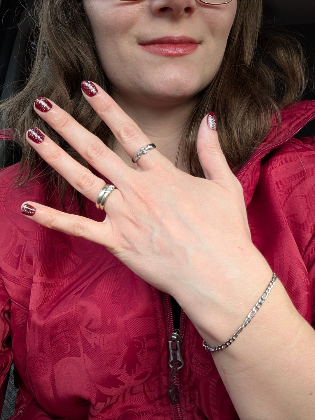Customer photo review of Chrome Cross Ring Band