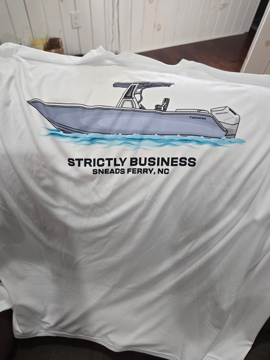 Customer photo review of Dri-Fit Custom Boat Shirts - Long Sleeve