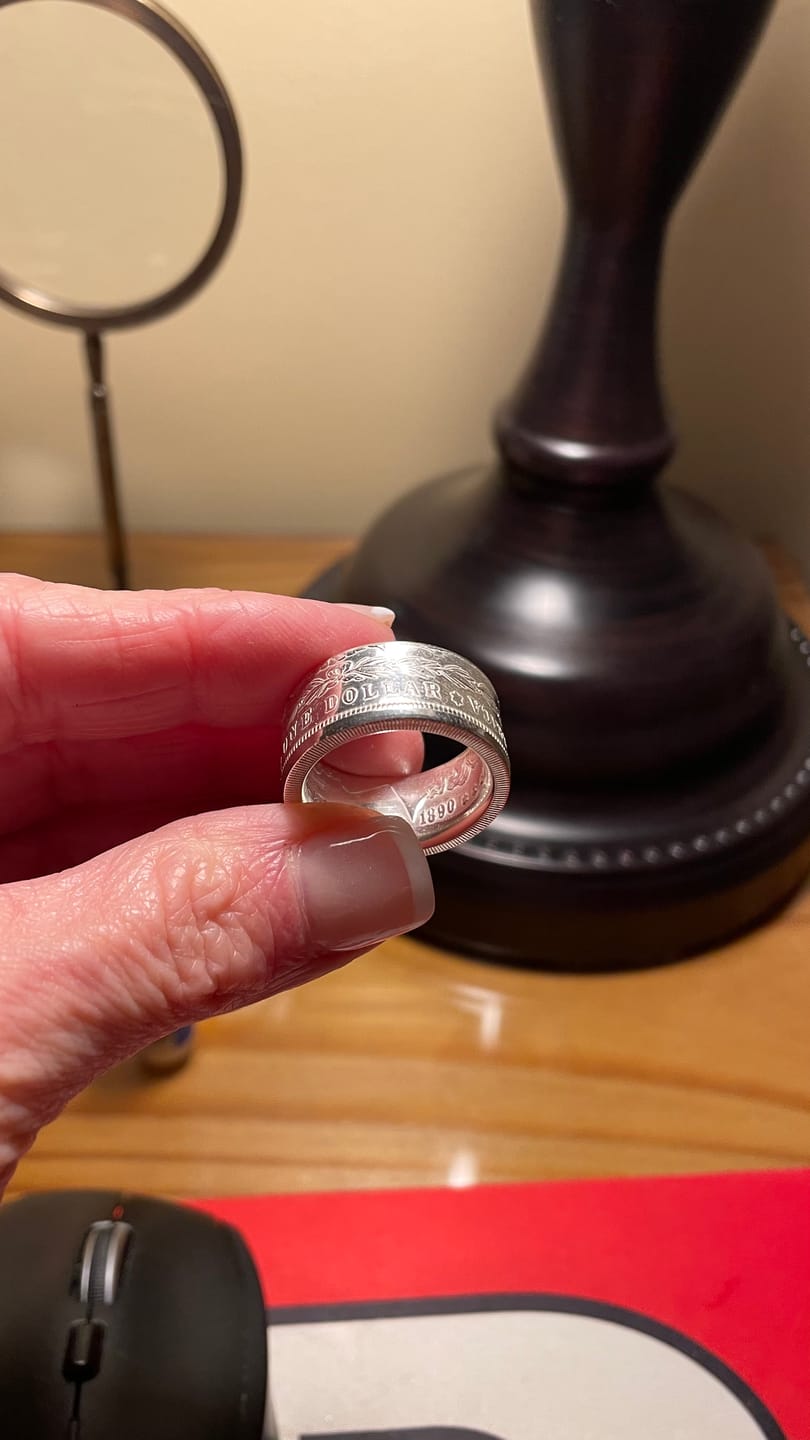 Customer photo review of Morgan Silver Dollar Coin Ring - Men's