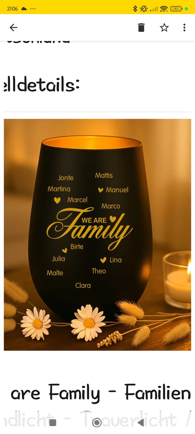 Customer photo review of We are Family - Familien-Windlicht