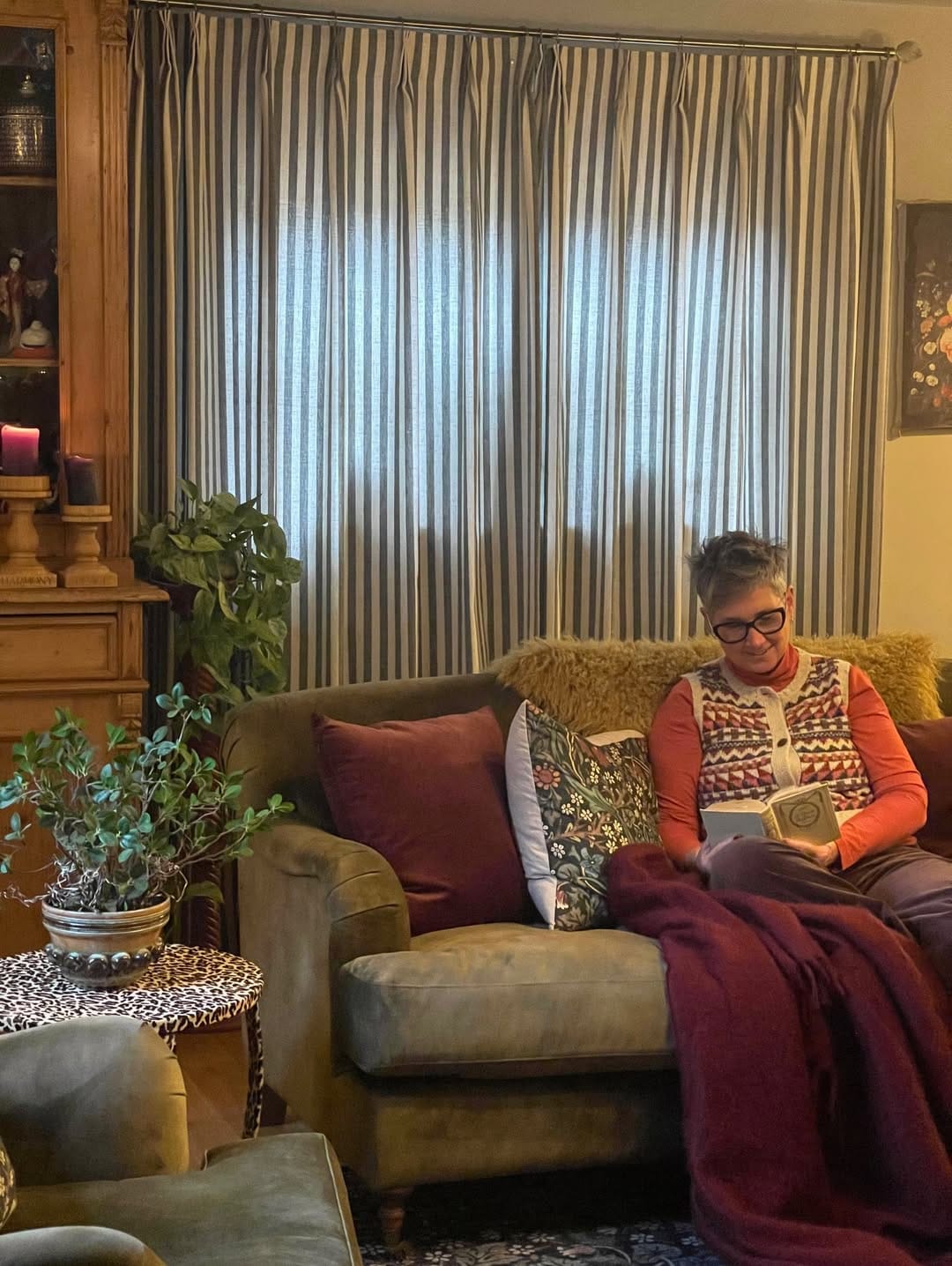 Customer photo review of Colette Thermal Stripe Linen Curtains
