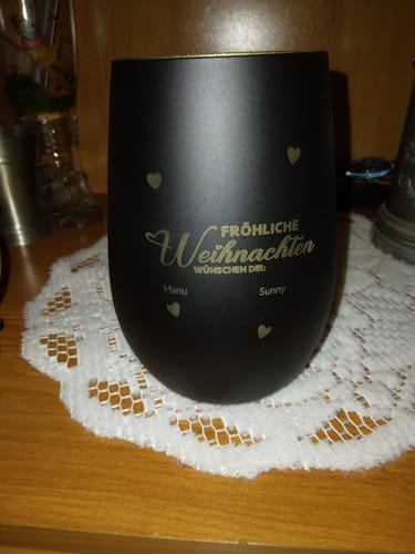 Kundenbewertung mit Foto zu Froehliche Weihnachten - Personalisiertes Familien - Windlicht