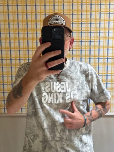 Customer photo review of Pre-Order Jesus Is King Premium Tee