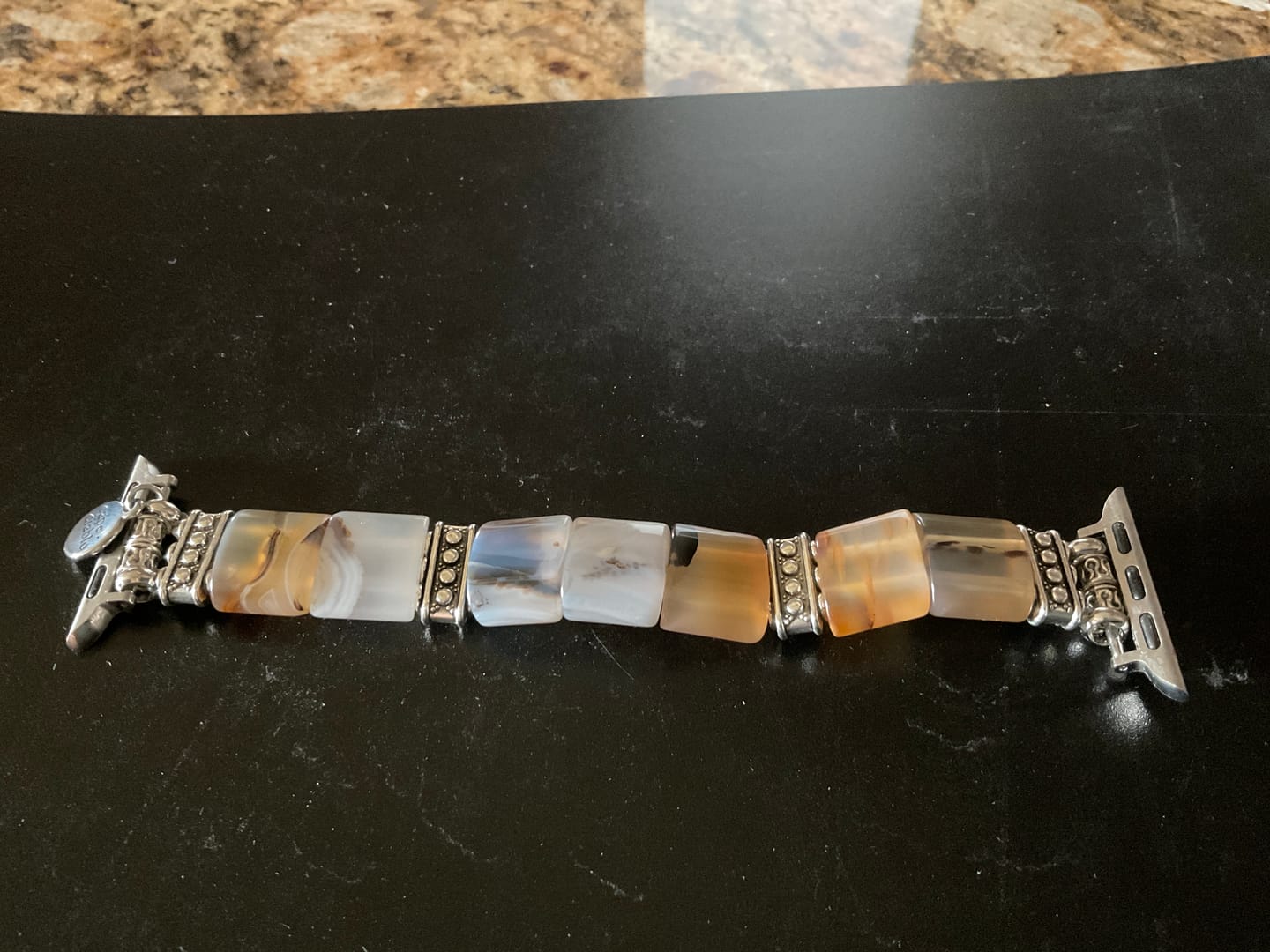 Customer photo review of Sacred Sands Agate Stretch Apple Watch Strap