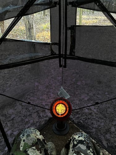 Customer photo review of VisMax See Through 3-4 Person Hunting Blind, Pop Up Ground Deer Blind