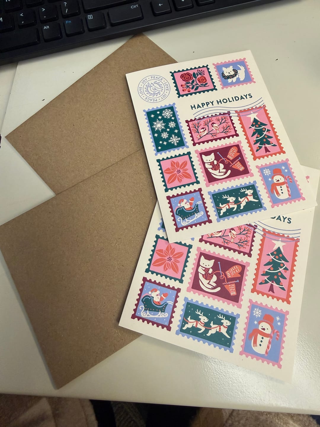 Customer photo review of Christmas Postage Holiday Card Set