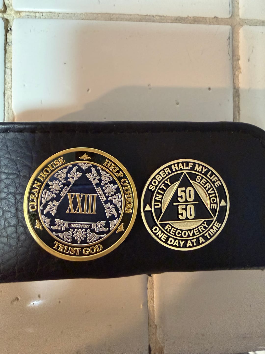 Customer photo review of 1 to 50 Year 40mm Gold & Silver AA Medallions - Bi-Plate Fancy Chips/Coins