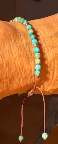 Customer photo review of Tibetisches Energie Armband - Blauer Jaspis