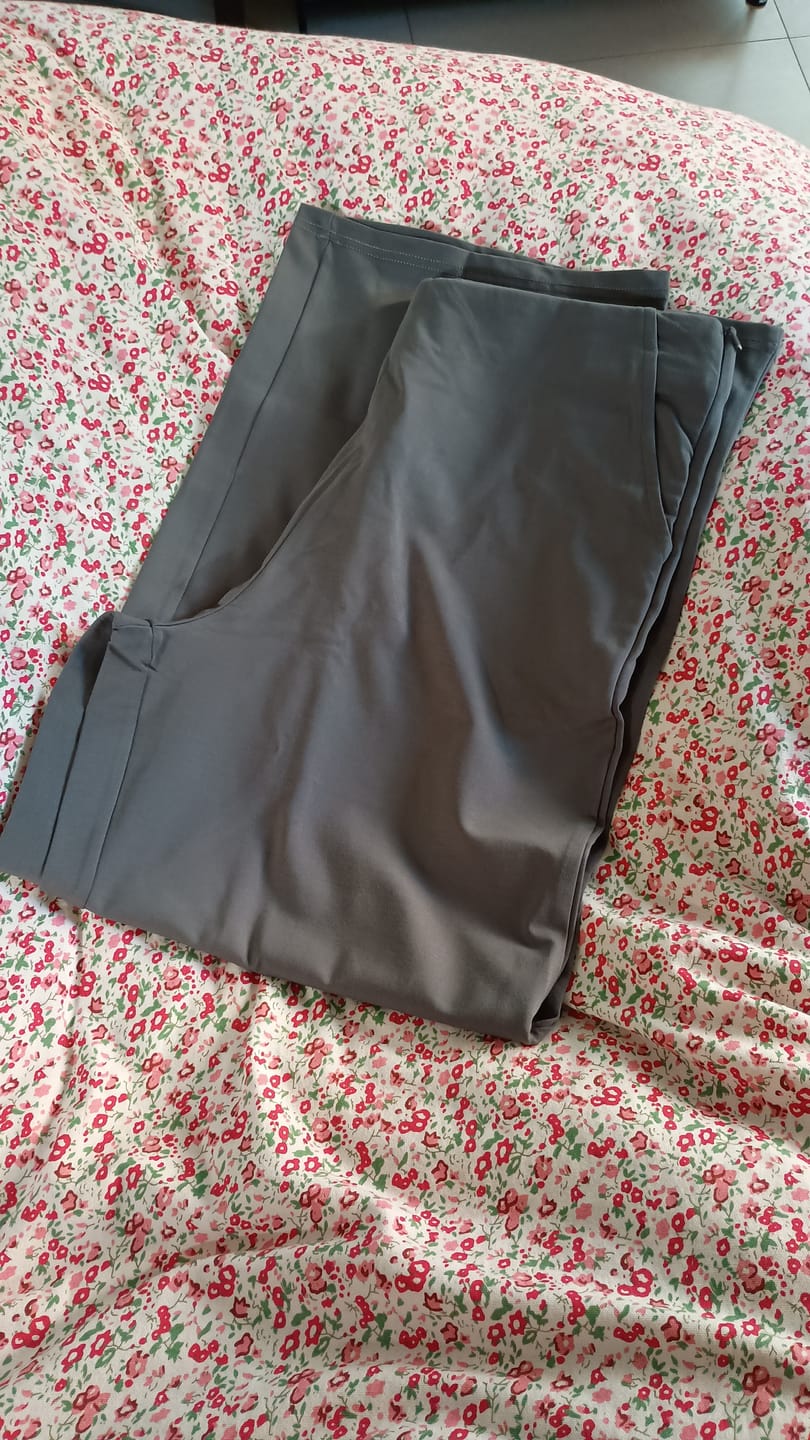 Customer photo review of Women Cement Grey Wide Leg Pants