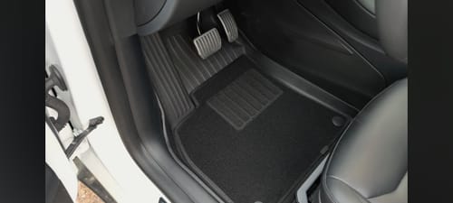 Customer photo review of Model Y Floor Mats All Weather Double Layer Flocking TPE for Tesla(2020-2024)
