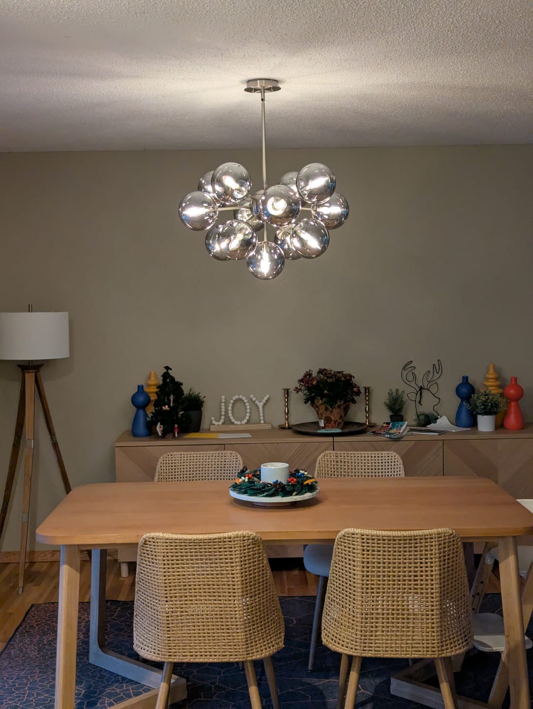 Customer photo review of Glam Dark Pearl Sputnik Smoked Glass Bubble Chandelier Light Fixture